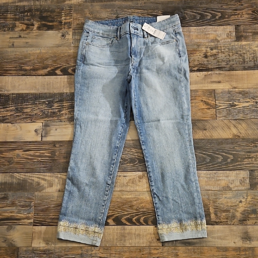 White House Black Market Blue Ankle Cropped Jeans